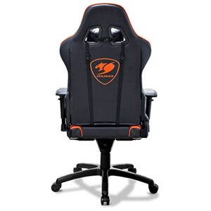 COUGAR Armor : Chaise de Jeu Rembourrée Noir/Orange avec Dossier Rigide