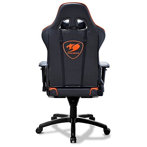 COUGAR Armor : Chaise de Jeu Rembourrée Noir/Orange avec Dossier Rigide