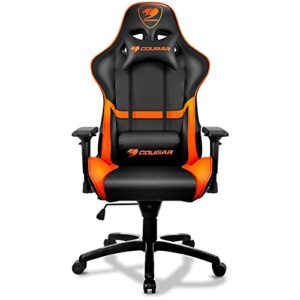 COUGAR Armor : Chaise de Jeu Rembourrée Noir/Orange avec Dossier Rigide