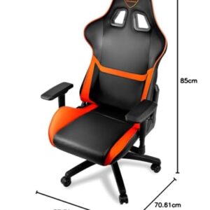 COUGAR Armor : Chaise de Jeu Rembourrée Noir/Orange avec Dossier Rigide