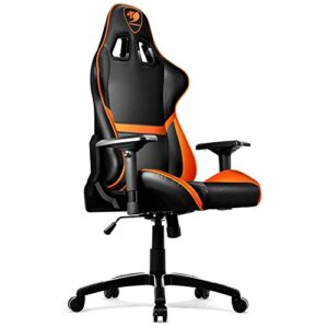 COUGAR Armor : Chaise de Jeu Rembourrée Noir/Orange avec Dossier Rigide