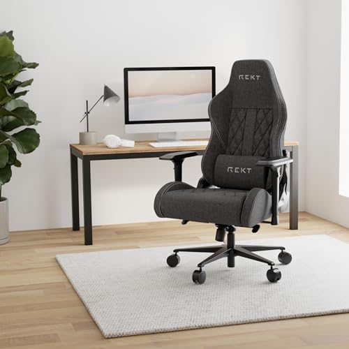 REKT ULTIM8 Chaise Gaming En Tissu Premium Noir – Inclinable 180°