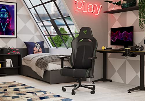 Razer Enki Pro : Chaise de jeu confortable en cuir durable, vert