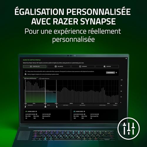 Razer Freyja : Coussin de Jeu Haptique Sensa HD sans Fil Noir