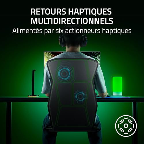 Razer Freyja : Coussin de Jeu Haptique Sensa HD sans Fil Noir
