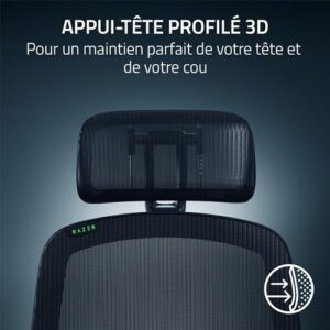 Razer Fujin Pro : Chaise Gaming Confortable avec Support Lombaire Noir
