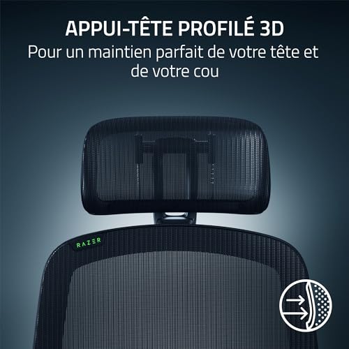 Razer Fujin Pro : Chaise Gaming Confortable avec Support Lombaire Noir