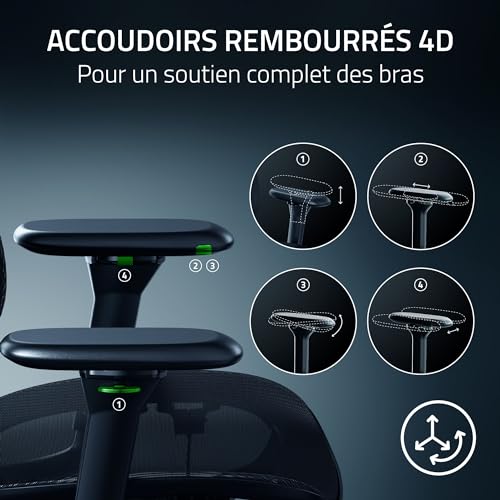 Razer Fujin Pro : Chaise Gaming Confortable avec Support Lombaire Noir