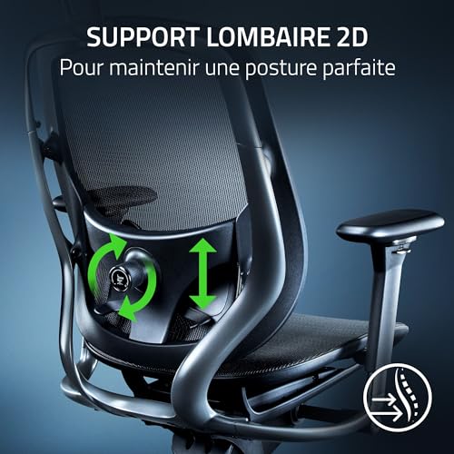Razer Fujin Pro : Chaise Gaming Confortable avec Support Lombaire Noir