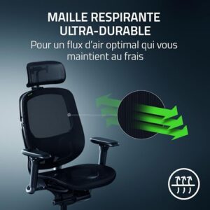 Razer Fujin Pro : Chaise Gaming Confortable avec Support Lombaire Noir