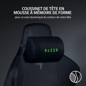Razer Iskur – Chaise de jeu premium avec soutien lombaire intégré, Noir