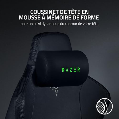 Razer Iskur – Chaise de jeu premium avec soutien lombaire intégré, Noir