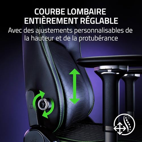 Razer Iskur V2 – Chaise Gaming avec Support Lombaire Réglable en EPU