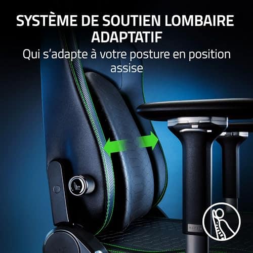 Razer Iskur V2 – Chaise Gaming avec Support Lombaire Réglable en EPU