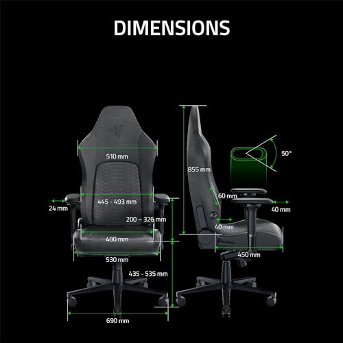Razer Iskur V2 – Chaise Gaming avec Support Lombaire Réglable en EPU