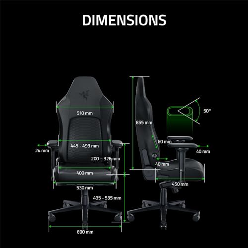 Razer Iskur V2 : Chaise de Jeu Ergonomique avec Support Lombaire Noir