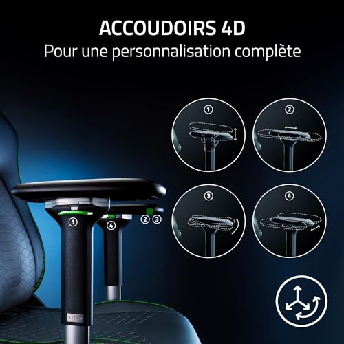 Razer Iskur V2 : Chaise de Jeu avec Support Lombaire Ajustable, Vert