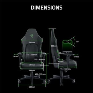 Razer Iskur V2 : Chaise de Jeu avec Support Lombaire Ajustable, Vert