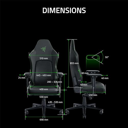 Razer Iskur V2 : Chaise de Jeu avec Support Lombaire Ajustable, Vert