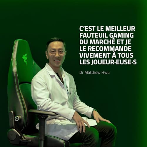 Razer Iskur V2 : Chaise de Jeu avec Support Lombaire Ajustable, Vert