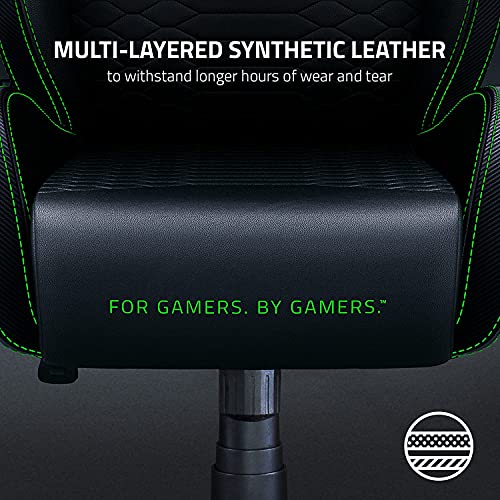 Razer Iskur X : Chaise de jeu ergonomique Noir-Vert en simili cuir