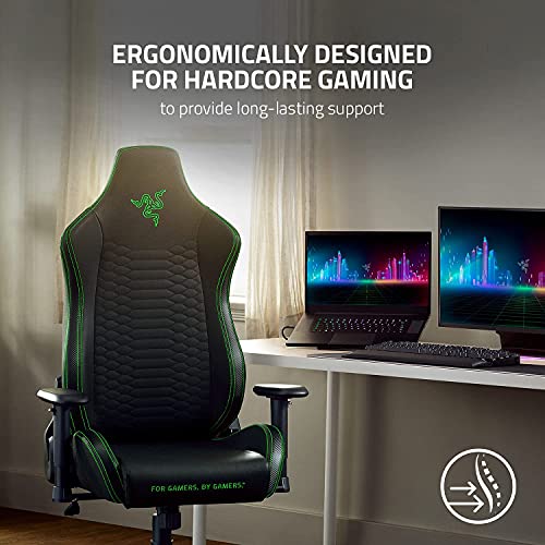 Razer Iskur X : Chaise de jeu ergonomique Noir-Vert en simili cuir