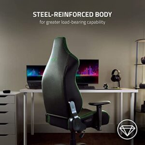 Razer Iskur X : Chaise de jeu ergonomique Noir-Vert en simili cuir