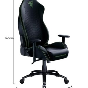 Razer Iskur X : Chaise de jeu ergonomique Noir-Vert en simili cuir