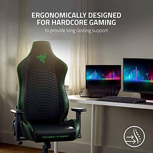 Razer Iskur X : Chaise de jeu ergonomique Noir-Vert en simili cuir