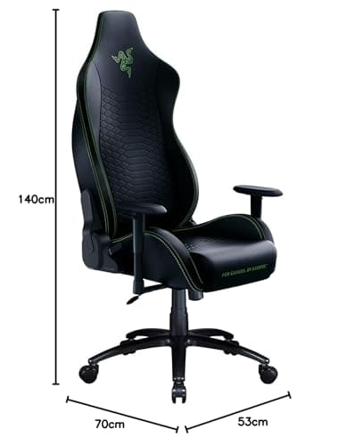 Razer Iskur X : Chaise de jeu ergonomique Noir-Vert en simili cuir