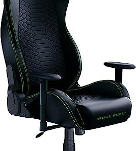 Razer Iskur X : Chaise de jeu ergonomique Noir-Vert en simili cuir