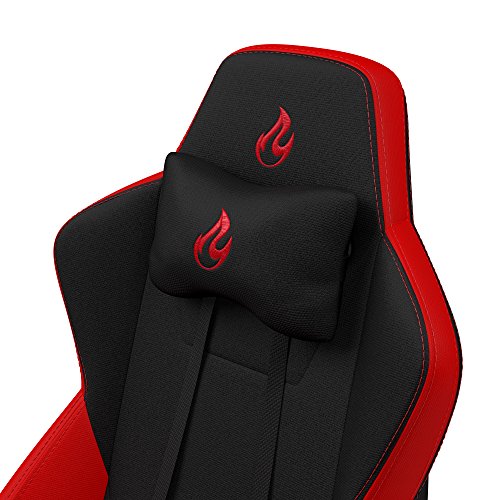 Nitro Concepts S300: Chaise de Gaming Inclinable Noir/Rouge, 135 kg