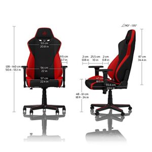 Nitro Concepts S300: Chaise de Gaming Inclinable Noir/Rouge, 135 kg