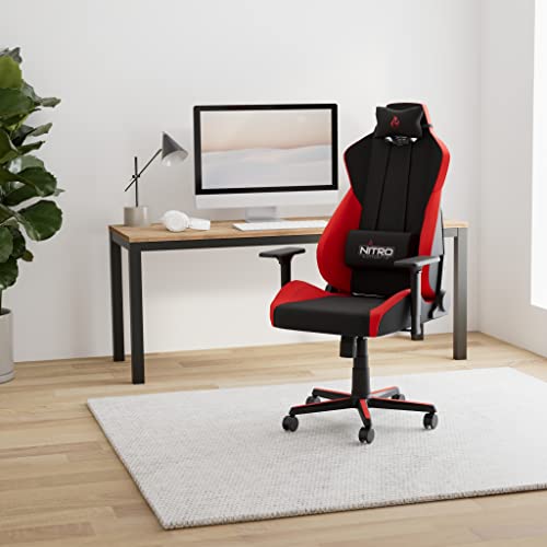 Nitro Concepts S300: Chaise de Gaming Inclinable Noir/Rouge, 135 kg