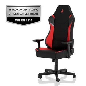 Chaise Gaming NITRO CONCEPTS X1000 Ergonomique Noir/Rouge, 135 kg