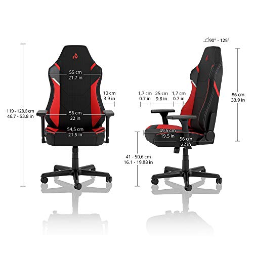 Chaise Gaming NITRO CONCEPTS X1000 Ergonomique Noir/Rouge, 135 kg
