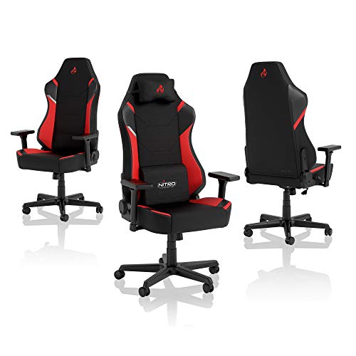 Chaise Gaming NITRO CONCEPTS X1000 Ergonomique Noir/Rouge, 135 kg