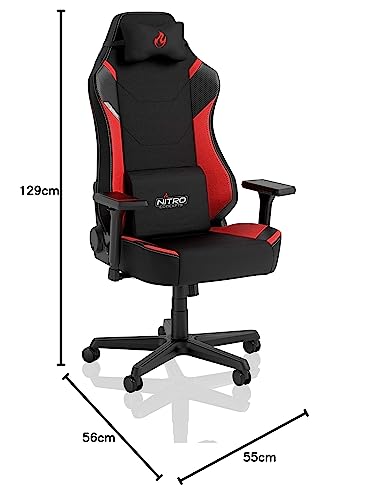 Chaise Gaming NITRO CONCEPTS X1000 Ergonomique Noir/Rouge, 135 kg
