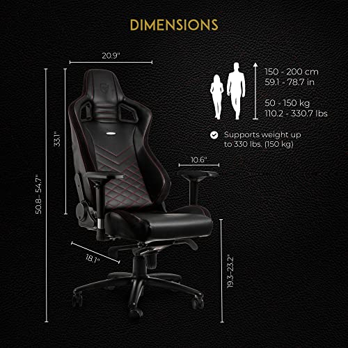 Chaise Gaming Noblechairs Epic – Cuir Synthétique PU Noir/Rouge
