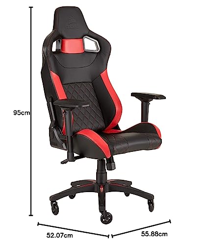 Fauteuil Gaming T1 Race Noir/Rouge – Ergonomique et Dossier Inclinable
