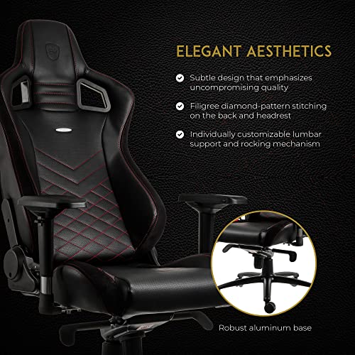 Chaise Gaming Noblechairs Epic – Cuir Synthétique PU Noir/Rouge