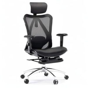 SIHOO Fauteuil de Bureau Ergonomique Noir avec Repose-Pieds et Support Lombaire