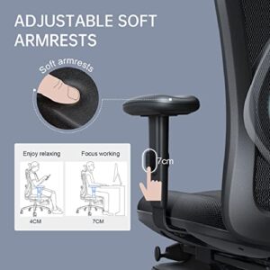 SIHOO Fauteuil de Bureau Ergonomique Noir avec Repose-Pieds et Support Lombaire