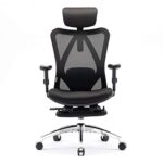 SIHOO Fauteuil de Bureau Ergonomique Noir avec Repose-Pieds et Support Lombaire