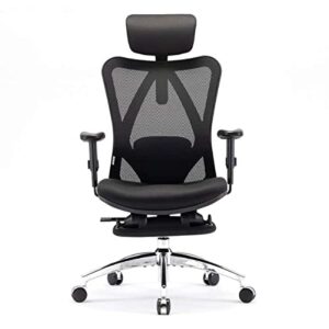 SIHOO Fauteuil de Bureau Ergonomique Noir avec Repose-Pieds et Support Lombaire