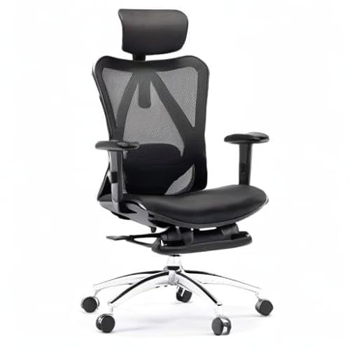SIHOO Fauteuil de Bureau Ergonomique Noir avec Repose-Pieds et Support Lombaire