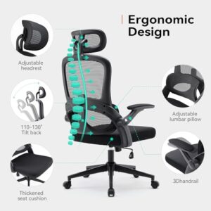 SIHOO M102C : Chaise de Bureau Ergonomique avec Accoudoirs et Soutien Lombaire