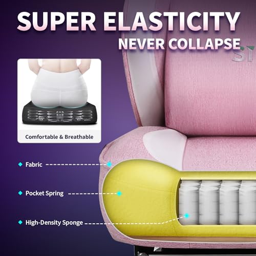 SITMOD Chaise Tissu Ergonomique avec Repose-Pieds pour Gaming et Bureau