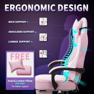 SITMOD Chaise Tissu Ergonomique avec Repose-Pieds pour Gaming et Bureau