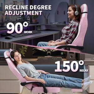 SITMOD Chaise Tissu Ergonomique avec Repose-Pieds pour Gaming et Bureau